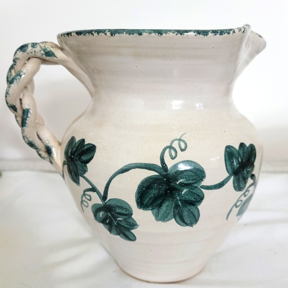 Pottery pitcher ivy leaf Nichols Pottery 1996